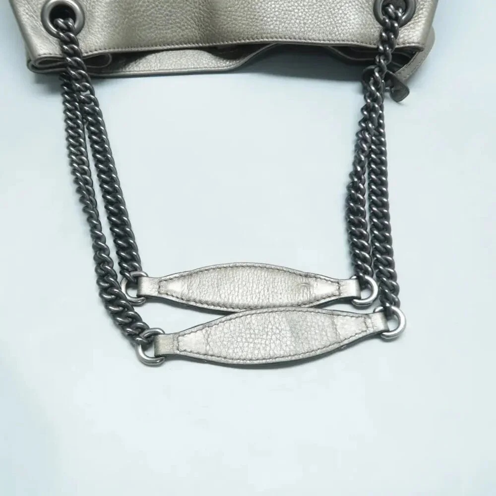 100% Authentic GUCCI Soho Grey Leather Shoulder Bag 533-11424 - Picture 9 of 12